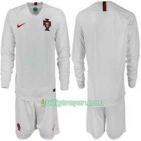 Billige Fotballdrakter Portugal Barn VM 2018 Bortedraktsett Langermet